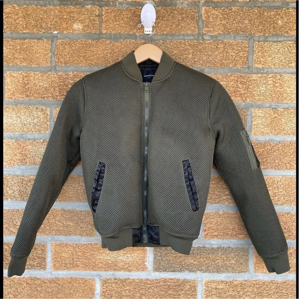 Drop Dead Blasphemy 2.0 green mesh bomber jacket in size XS.